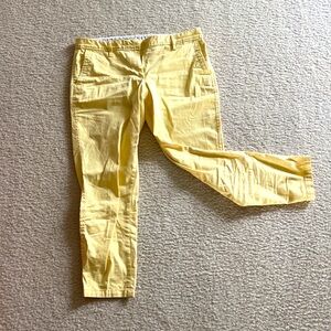 Size : 6P| Talbots Lemon Yellow Mid Rise Ankle Cropped Girlfriend Chino, Capri